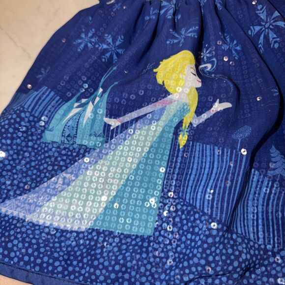 Disney Brand Sequined Elsa Dress Lined Sz 2 - Picture 2 of 9